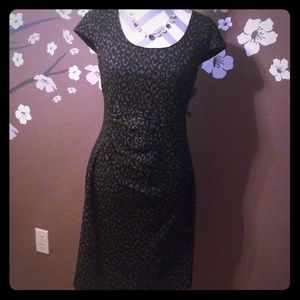 Black and grey leopard print dress